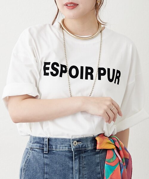 Remind me and forever(リマインドミーアンドフォーエバー)の「アソートロゴBIGTシャツ(Tシャツ/カットソー・レディース・オフホワイト/チャコールグレー/ブラウン/グレイッシュベージュ・FREE)」の10枚目の写真
