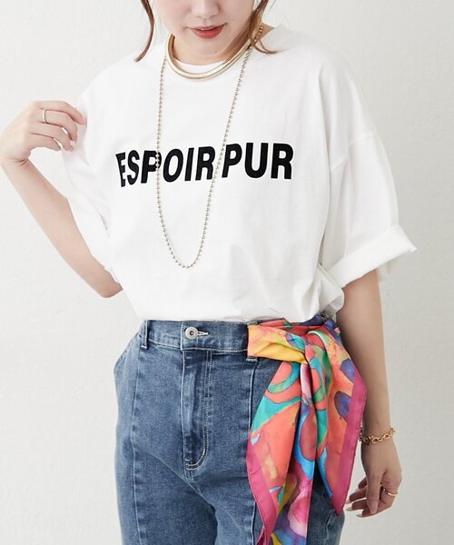 Remind me and forever(リマインドミーアンドフォーエバー)の「アソートロゴBIGTシャツ(Tシャツ/カットソー・レディース・オフホワイト/チャコールグレー/ブラウン/グレイッシュベージュ・FREE)」の11枚目の写真