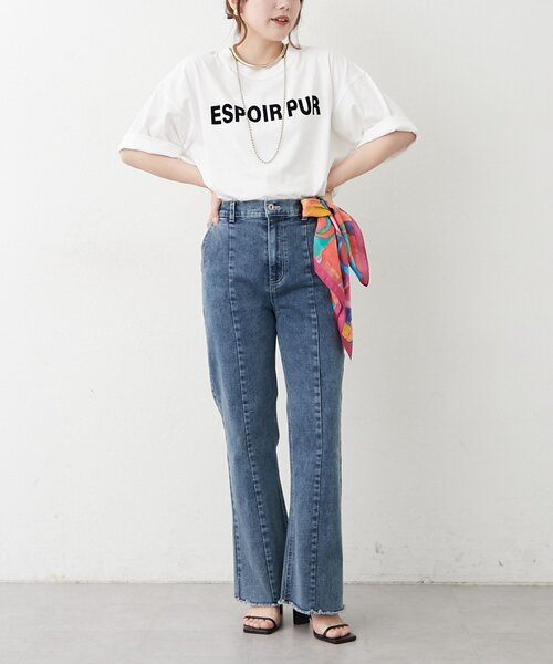 Remind me and forever(リマインドミーアンドフォーエバー)の「アソートロゴBIGTシャツ(Tシャツ/カットソー・レディース・オフホワイト/チャコールグレー/ブラウン/グレイッシュベージュ・FREE)」の13枚目の写真