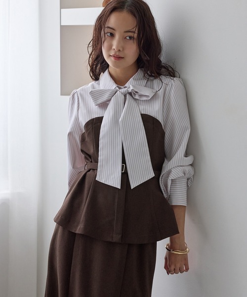 VIS(ビス)の「美easyウーリッシュドッキングシャツ/セットアップ対応(シャツ/ブラウス・レディース・グリーン系その他2/ネイビー/ダークブラウン・FREE)」の19枚目の写真