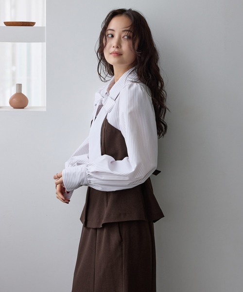 VIS(ビス)の「美easyウーリッシュドッキングシャツ/セットアップ対応(シャツ/ブラウス・レディース・グリーン系その他2/ネイビー/ダークブラウン・FREE)」の21枚目の写真