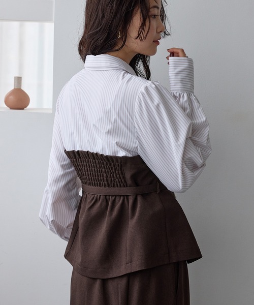 VIS(ビス)の「美easyウーリッシュドッキングシャツ/セットアップ対応(シャツ/ブラウス・レディース・グリーン系その他2/ネイビー/ダークブラウン・FREE)」の22枚目の写真