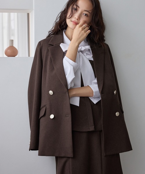 VIS(ビス)の「美easyウーリッシュドッキングシャツ/セットアップ対応(シャツ/ブラウス・レディース・グリーン系その他2/ネイビー/ダークブラウン・FREE)」の14枚目の写真