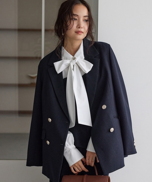 VIS(ビス)の「美easyウーリッシュドッキングシャツ/セットアップ対応(シャツ/ブラウス・レディース・グリーン系その他2/ネイビー/ダークブラウン・FREE)」の9枚目の写真
