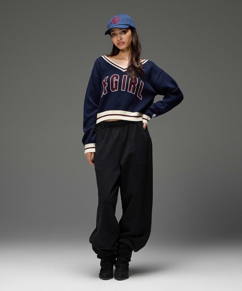 X-girl（エックスガール）の「EMBROIDERED POCKET VOLUME SWEATPANTS（スウェットパンツ・レディース・アッシュ/ブラック・S/M）」の13枚目の写真