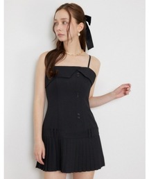 プリーツミニキャミソールワンピース 夏服 秋服