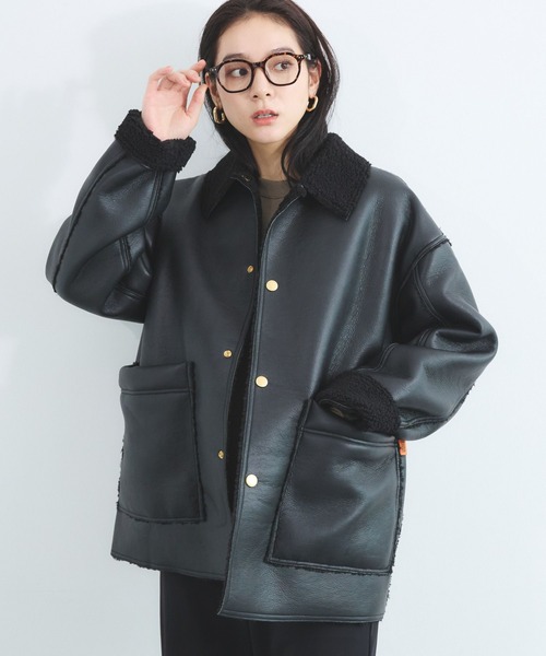 【 juemi 】Seam Tape Short Mouton Jacket Seam Tape Short Mouton Coat（ムートンコート）｜JUEMI（ジュエミ）の