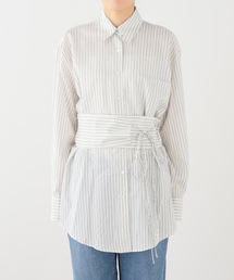journal standard L'essage | ROHE/ローエ Silk stripe belted shirt シャツ(シャツ/ブラウス)