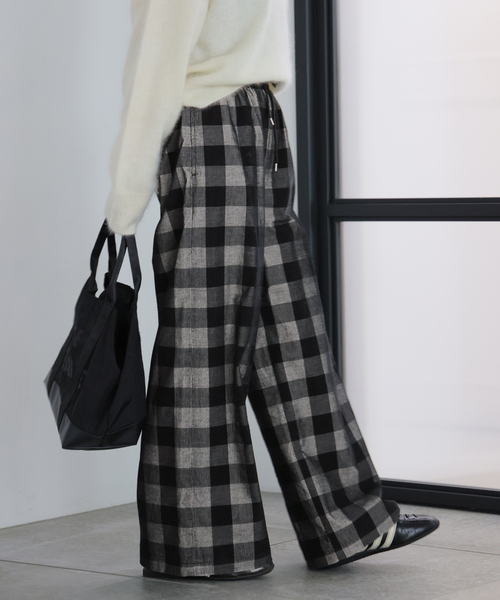 JOURNAL STANDARD（ジャーナルスタンダード）の「チェックコールパンツ（その他パンツ・レディース・チョコ/ブラック系その他・FREE）」の2枚目の写真