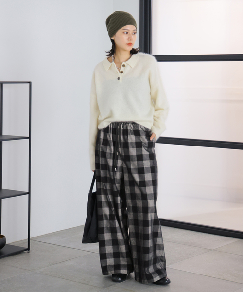 JOURNAL STANDARD（ジャーナルスタンダード）の「チェックコールパンツ（その他パンツ・レディース・チョコ/ブラック系その他・FREE）」の3枚目の写真