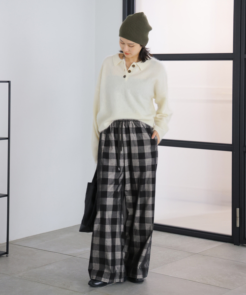 JOURNAL STANDARD（ジャーナルスタンダード）の「チェックコールパンツ（その他パンツ・レディース・チョコ/ブラック系その他・FREE）」の6枚目の写真