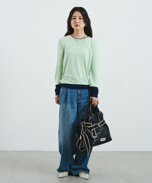 ROSE BUD（ローズバッド）の「【ROSE BUD別注】OUTDOOR/FAKE LEATHER 2WAY BELT BAG（ショルダーバッグ・レディース・ブラウン/ブラック・ONE SIZE）」の6枚目の写真