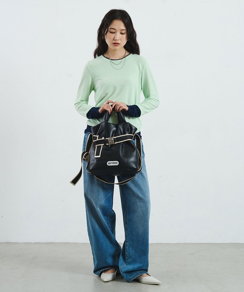 ROSE BUD（ローズバッド）の「【ROSE BUD別注】OUTDOOR/FAKE LEATHER 2WAY BELT BAG（ショルダーバッグ・レディース・ブラウン/ブラック・ONE SIZE）」の7枚目の写真