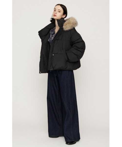 SLY(スライ)の「【AW PRE ORDER 第2弾】FUR HOODIE PUFFER JK ファーフーディーパファージャケット 秋服 冬服 ファー/フード取り外し可能◎ スタンドネック ハイネック(ブルゾン・レディース・ブラック/ブラウン/カーキ/アイボリー・FREE)」の5枚目の写真
