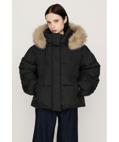 SLY(スライ)の「【AW PRE ORDER 第2弾】FUR HOODIE PUFFER JK ファーフーディーパファージャケット 秋服 冬服 ファー/フード取り外し可能◎ スタンドネック ハイネック(ブルゾン・レディース・ブラック/ブラウン/カーキ/アイボリー・FREE)」の6枚目の写真