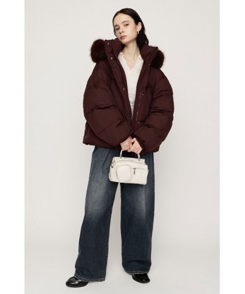 SLY(スライ)の「【AW PRE ORDER 第2弾】FUR HOODIE PUFFER JK ファーフーディーパファージャケット 秋服 冬服 ファー/フード取り外し可能◎ スタンドネック ハイネック(ブルゾン・レディース・ブラック/ブラウン/カーキ/アイボリー・FREE)」の13枚目の写真