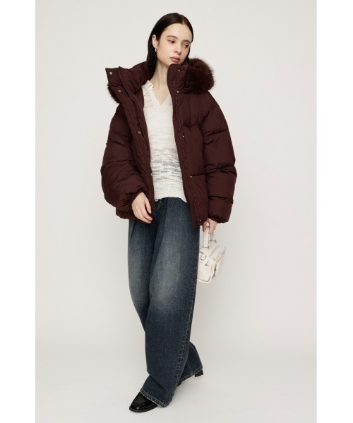SLY(スライ)の「【AW PRE ORDER 第2弾】FUR HOODIE PUFFER JK ファーフーディーパファージャケット 秋服 冬服 ファー/フード取り外し可能◎ スタンドネック ハイネック(ブルゾン・レディース・ブラック/ブラウン/カーキ/アイボリー・FREE)」の14枚目の写真
