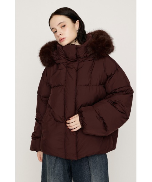 SLY(スライ)の「【AW PRE ORDER 第2弾】FUR HOODIE PUFFER JK ファーフーディーパファージャケット 秋服 冬服 ファー/フード取り外し可能◎ スタンドネック ハイネック(ブルゾン・レディース・ブラック/ブラウン/カーキ/アイボリー・FREE)」の17枚目の写真