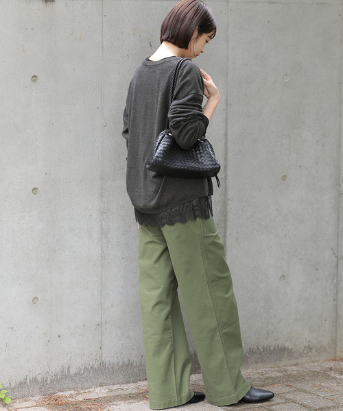 JOURNAL STANDARD relume（ジャーナルスタンダード　レリューム）の「［2枚セット］3WAYレースヘムレイヤードプルオーバー（ニット/セーター・レディース・チャコールグレー/ベージュ/グレー・FREE）」の5枚目の写真