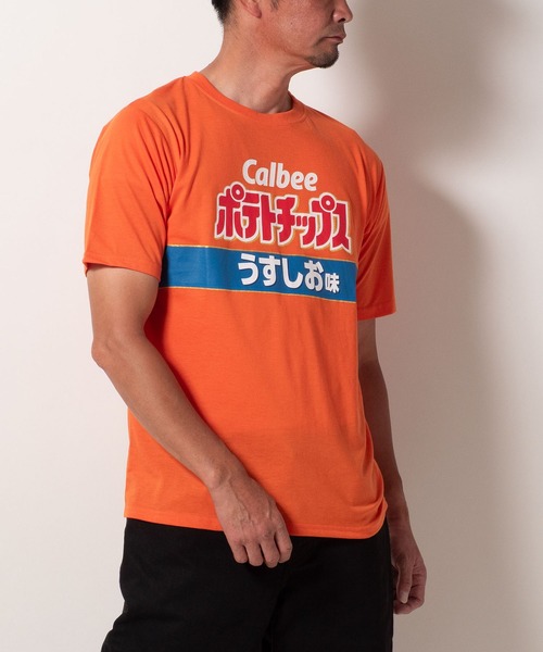 BAYBLO(ベイブロ)の「(SA) カルビーポテトチップス じゃがりこ かっぱえびせんTシャツ(Tシャツ/カットソー・メンズ・クリーム/オレンジ/ブラック/グリーン/レッド・M/L/LL)」の18枚目の写真