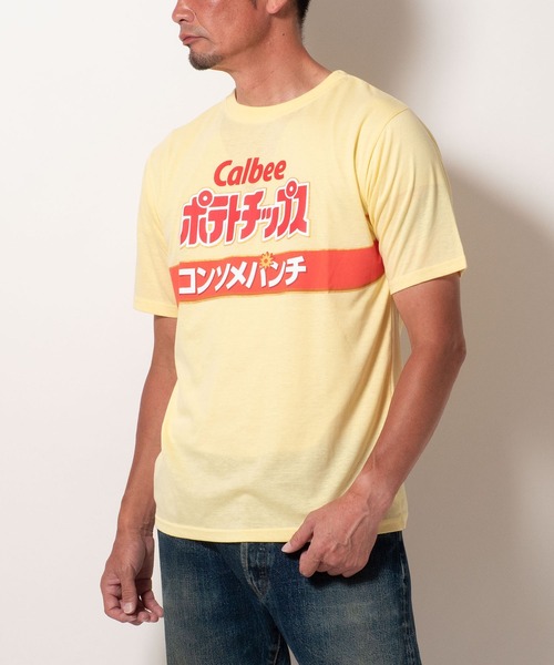 BAYBLO(ベイブロ)の「(SA) カルビーポテトチップス じゃがりこ かっぱえびせんTシャツ(Tシャツ/カットソー・メンズ・クリーム/オレンジ/ブラック/グリーン/レッド・M/L/LL)」の22枚目の写真