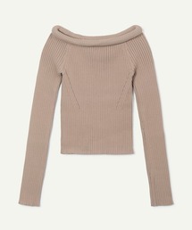 【leinwande】26AW新作 Tube Knit Off Shoulder / チューブニットオフショルダー
