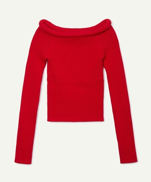 leinwande(ラインヴァンド)の「【leinwande】26AW新作 Tube Knit Off Shoulder / チューブニットオフショルダー(ニット/セーター・レディース・Red/Black/Beige・ONE SIZE)」の3枚目の写真