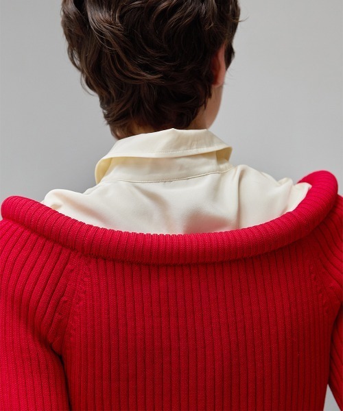 leinwande(ラインヴァンド)の「【leinwande】26AW新作 Tube Knit Off Shoulder / チューブニットオフショルダー(ニット/セーター・レディース・Red/Black/Beige・ONE SIZE)」の7枚目の写真