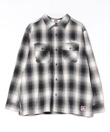 BEN DAVIS | 【BEN DAVIS/ベンデイビス】【綿100% ソフトな風合いで着心地◎】バック刺繍ネルチェックシャツ レギュラーカラー 大人カジュアル アメカジ 羽織り ユニセックス(シャツ/ブラウス)