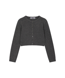 BASIC BUTTON KNIT CARDIGAN, GREY