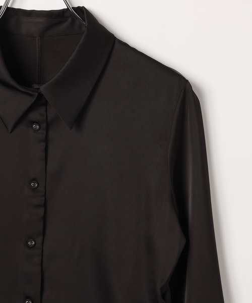 PAGEBOY(ページボーイ)の「サイドギャザーコンパクトシャツ(シャツ/ブラウス・レディース・ブラック/オフホワイト・FREE)」の21枚目の写真