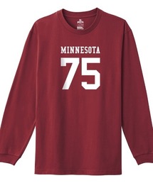 Ol' Basics(オール・ベーシックス) 長袖Tシャツ MINNESOTA ロゴ ナンバリング プリント 袖リブ ロンT ロングTシャツ トップス カットソー メンズ ユニセックス