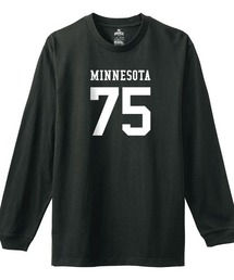 Ol' Basics(オール・ベーシックス) 長袖Tシャツ MINNESOTA ロゴ ナンバリング プリント 袖リブ ロンT ロングTシャツ トップス カットソー メンズ ユニセックス