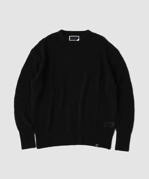PHINGERIN(フィンガリン)の「PHINGERIN / フィンガリン AIRY MERINO WAFFLE SWEATER(ニット/セーター・メンズ・ブラック・MEDIUM/LARGE)」の1枚目の写真