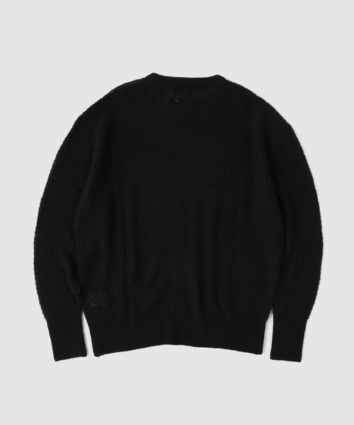 PHINGERIN(フィンガリン)の「PHINGERIN / フィンガリン AIRY MERINO WAFFLE SWEATER(ニット/セーター・メンズ・ブラック・MEDIUM/LARGE)」の2枚目の写真