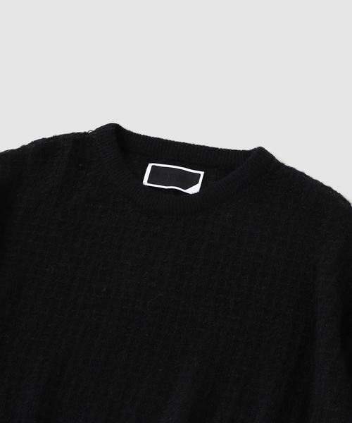PHINGERIN(フィンガリン)の「PHINGERIN / フィンガリン AIRY MERINO WAFFLE SWEATER(ニット/セーター・メンズ・ブラック・MEDIUM/LARGE)」の3枚目の写真