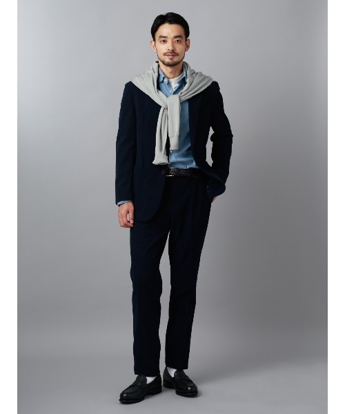 SUIT SQUARE(スーツスクエア)の「クルーネックニット/長袖/ウォッシャブル/抗ピリング/コットンアクリル天竺/無地(ニット/セーター・メンズ・ブルー/ネイビー/ライトグレー・M/S/LL/L)」の19枚目の写真