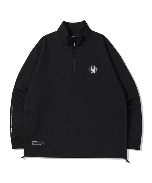 LIFE WORK(ライフワーク)の「コインワッペンストリングハーフジップ(その他トップス・レディース・ライトグレー/ブラック・LARGE/MEDIUM)」の1枚目の写真