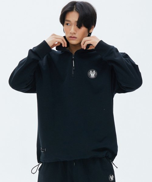 LIFE WORK(ライフワーク)の「コインワッペンストリングハーフジップ(その他トップス・レディース・ライトグレー/ブラック・LARGE/MEDIUM)」の3枚目の写真