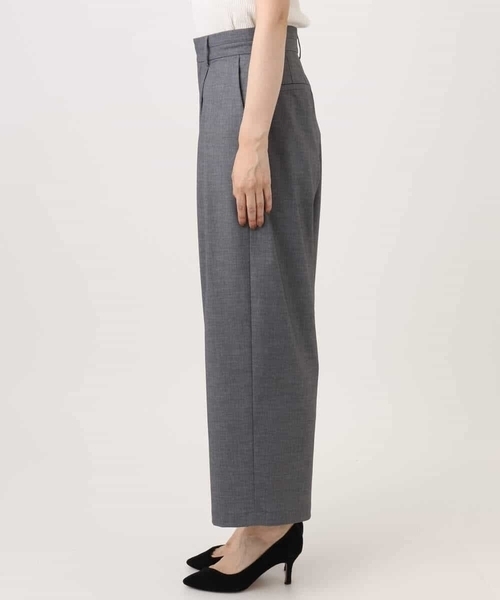 MK MICHEL KLEIN（エムケーミッシェルクラン）の「[洗える]バレル風シルエット梳毛パンツ（スラックス・レディース・ダークグレー/ブラウン・38）」の21枚目の写真