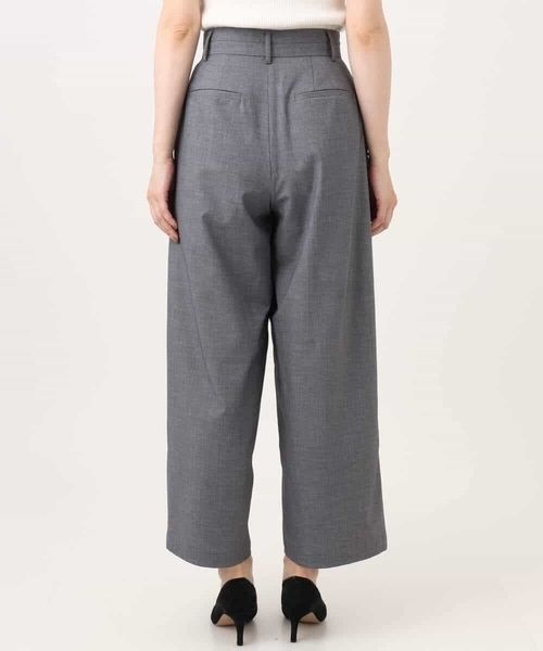 MK MICHEL KLEIN（エムケーミッシェルクラン）の「[洗える]バレル風シルエット梳毛パンツ（スラックス・レディース・ダークグレー/ブラウン・38）」の22枚目の写真