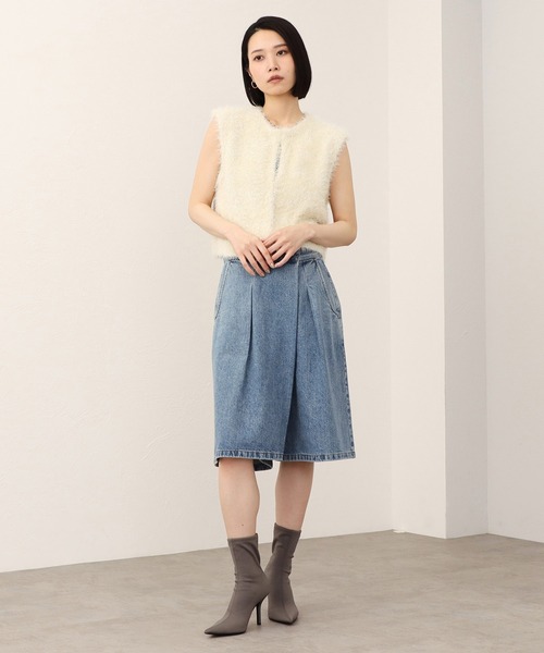 SOMETHING(サムシング)の「【GISELe10月号掲載】atelier SOMETHING WRAP SHORTS/ラップデニムショーツ(デニムパンツ・レディース・インディゴブルー/ライトインディゴブルー・SMALL/MEDIUM)」の7枚目の写真