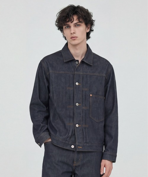UNITED TOKYO(ユナイテッドトウキョウ)の「【新作】SUPIMA DENIM TYPE1 JACKET(ブルゾン・メンズ・ブラック/インディゴブルー・2/1)」の7枚目の写真