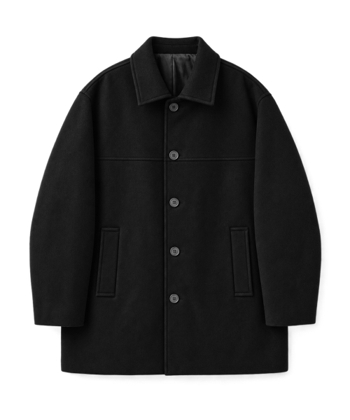 GRAYBLVD(グレイブラバット)の「エヴァン ウールブレンドハーフコート(BLACK)(チェスターコート・レディース・その他・LARGE/MEDIUM/X-LARGE)」の1枚目の写真