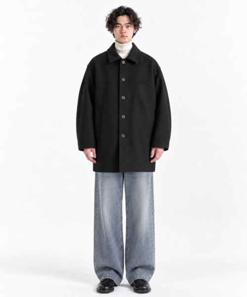 GRAYBLVD(グレイブラバット)の「エヴァン ウールブレンドハーフコート(BLACK)(チェスターコート・レディース・その他・LARGE/MEDIUM/X-LARGE)」の6枚目の写真