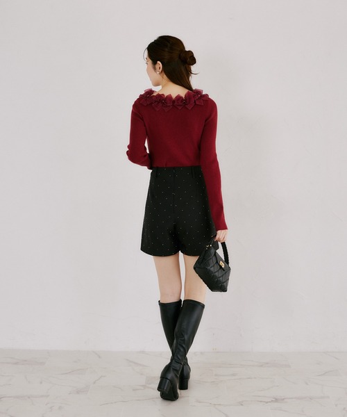 tocco closet(トッコ クローゼット)の「キラキラホットフィックスストレッチショートパンツ(その他パンツ・レディース・モカ/ブラック/ライトベージュ・M)」の5枚目の写真