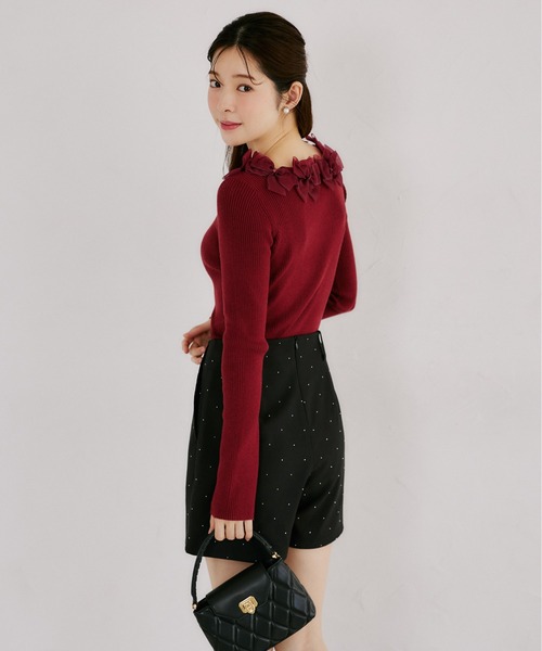 tocco closet(トッコ クローゼット)の「キラキラホットフィックスストレッチショートパンツ(その他パンツ・レディース・モカ/ブラック/ライトベージュ・M)」の9枚目の写真