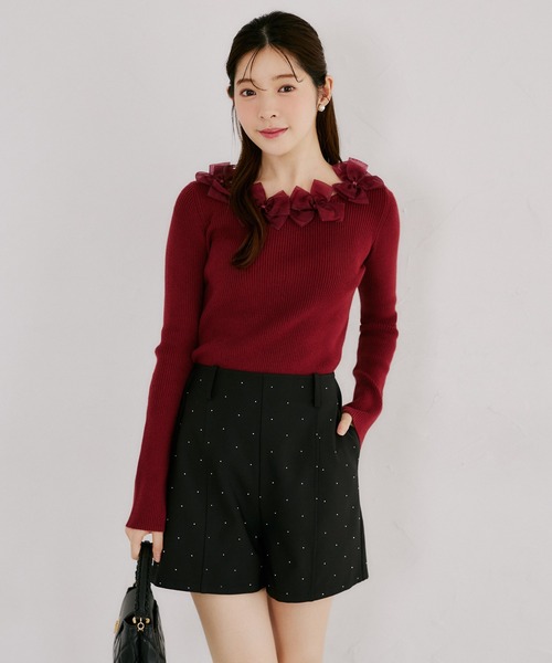 tocco closet(トッコ クローゼット)の「キラキラホットフィックスストレッチショートパンツ(その他パンツ・レディース・モカ/ブラック/ライトベージュ・M)」の7枚目の写真