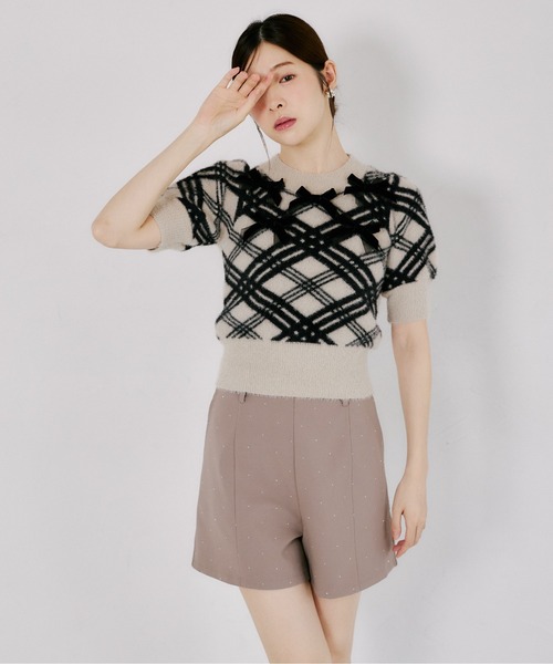 tocco closet(トッコ クローゼット)の「キラキラホットフィックスストレッチショートパンツ(その他パンツ・レディース・モカ/ブラック/ライトベージュ・M)」の15枚目の写真