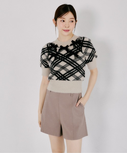 tocco closet(トッコ クローゼット)の「キラキラホットフィックスストレッチショートパンツ(その他パンツ・レディース・モカ/ブラック/ライトベージュ・M)」の16枚目の写真